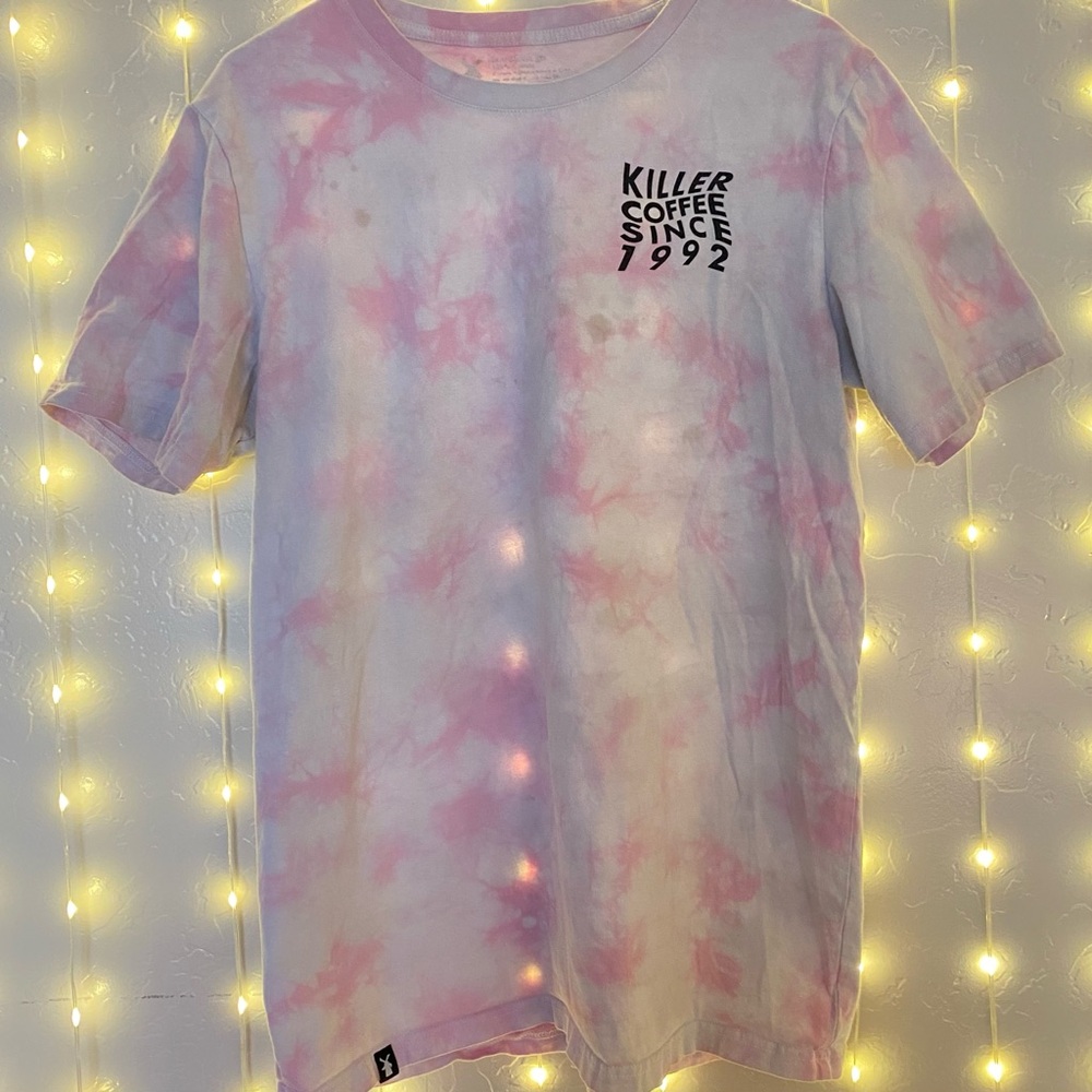 Light Pink and White Tie Die Dutch Bros Tee